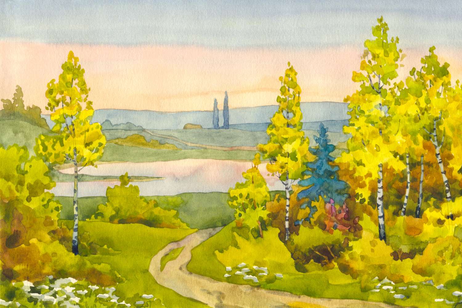 Watercolours in the Villa Cordevigo park and gardens Watercolours in the Villa Cordevigo park and gardens